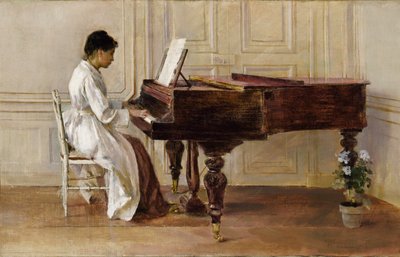 Aan de Piano, 1887 door Theodore Robinson